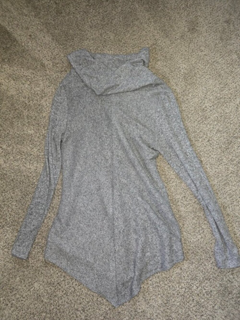 Amywear Gray Long Sleeve Cowl Neck Tunic Top Womens Size Large Made USA